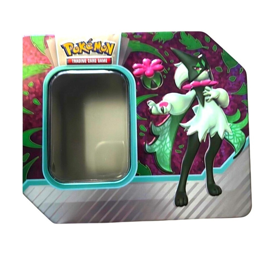 Pokemon TCG Paldea Partners Meowscarada ex Empty Collector Tin Purple Green 2023